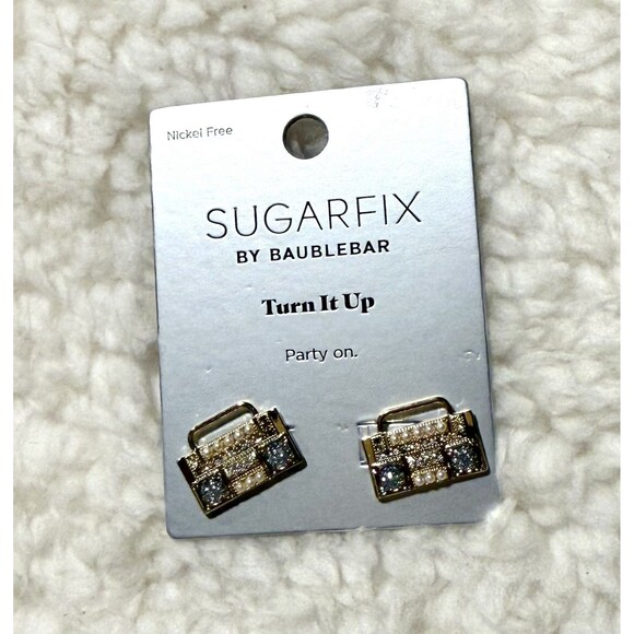 SUGARFIX by BaubleBar 'Turn It Up' Statement Earrings - Gold Nickel Free - NEW - Picture 3 of 5